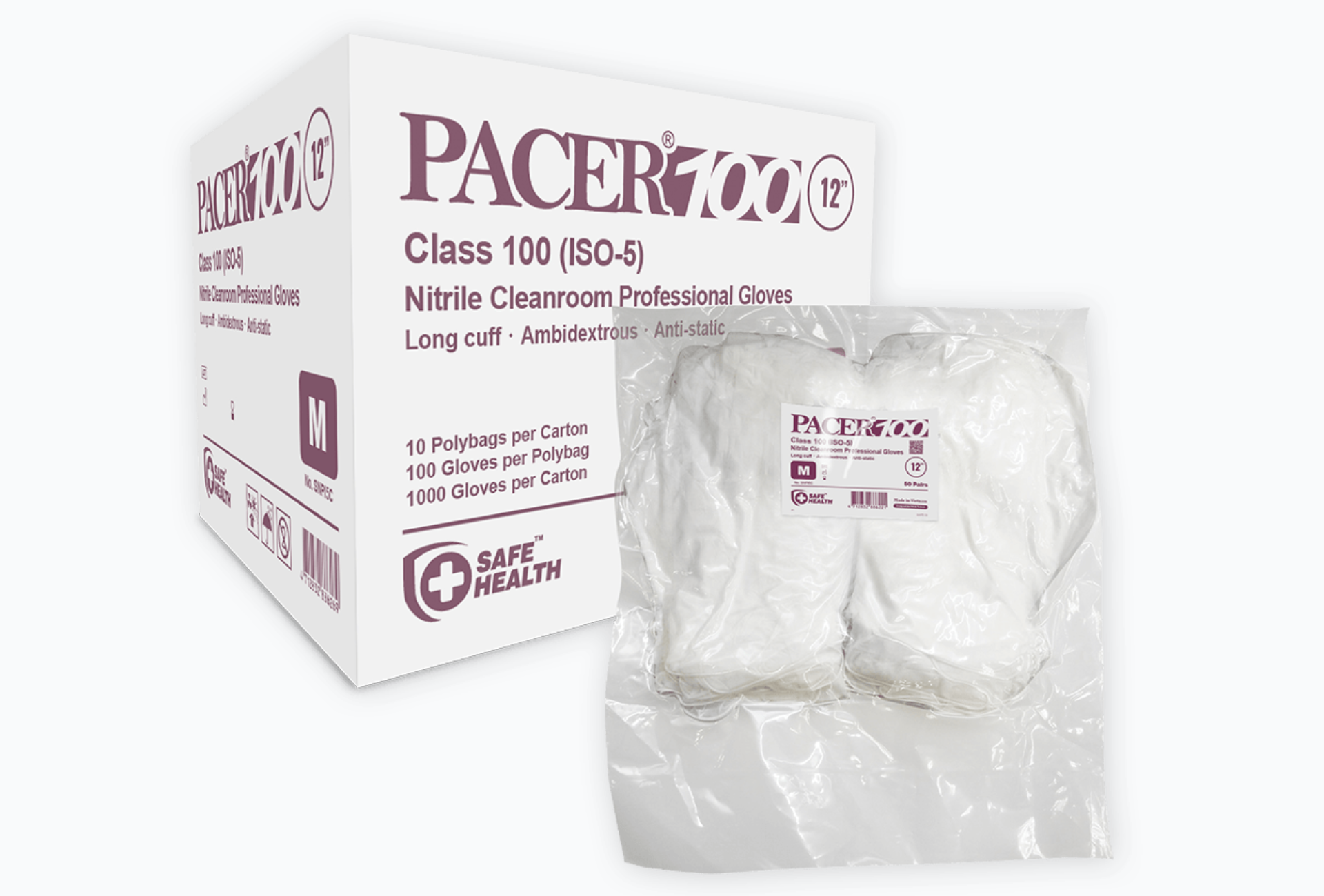 PACER 100<br />
Ultra Nitrile Cleanroom Professional Gloves - Standard Cuff